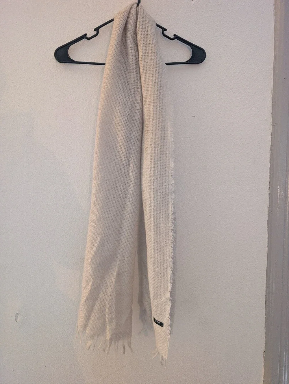 J. Crew Cream Woven Fringe Scarf